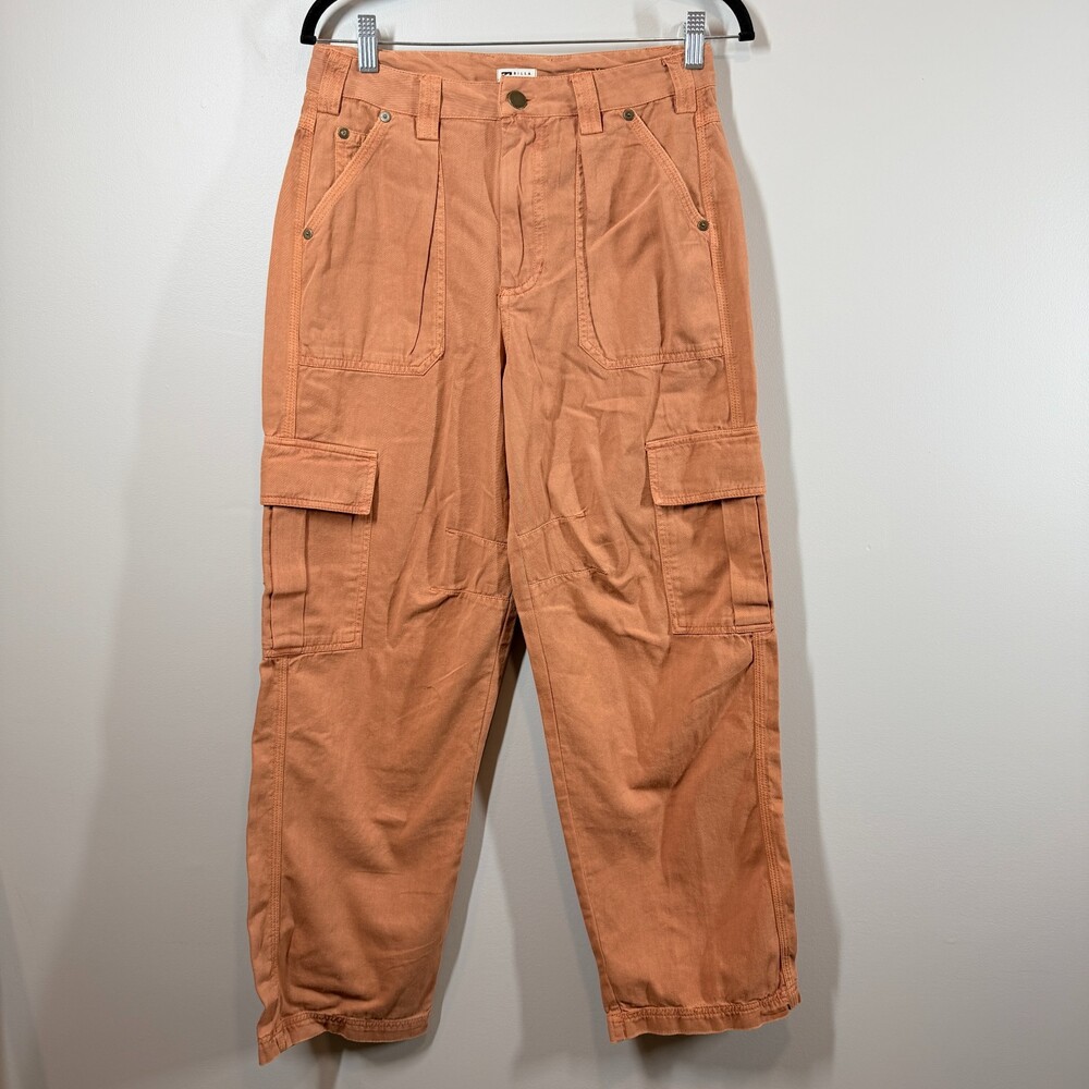 Billabong Orange Peach Cargo Utility‎ Pants Womens Size 25 100% Cotton